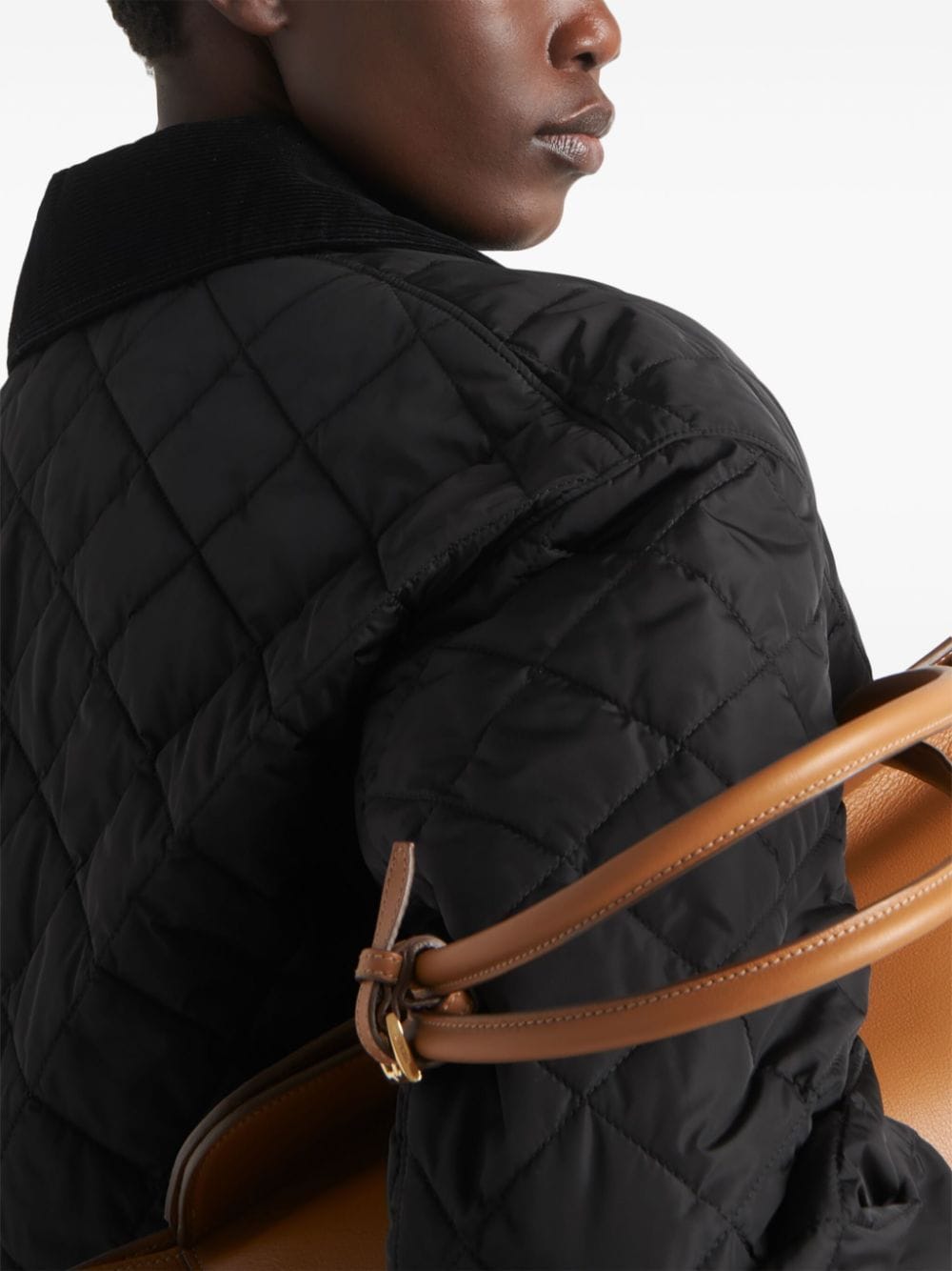 Shop Prada Quilted Re-nylon Jacket In Black
