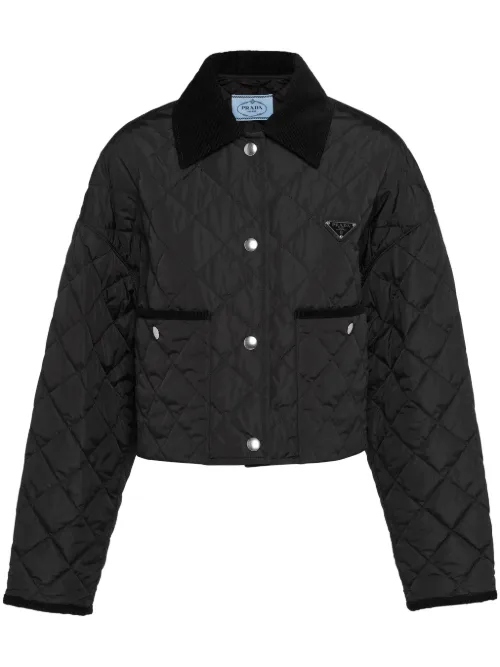 Prada veste crop à logo - Noir - Prada - Modalova