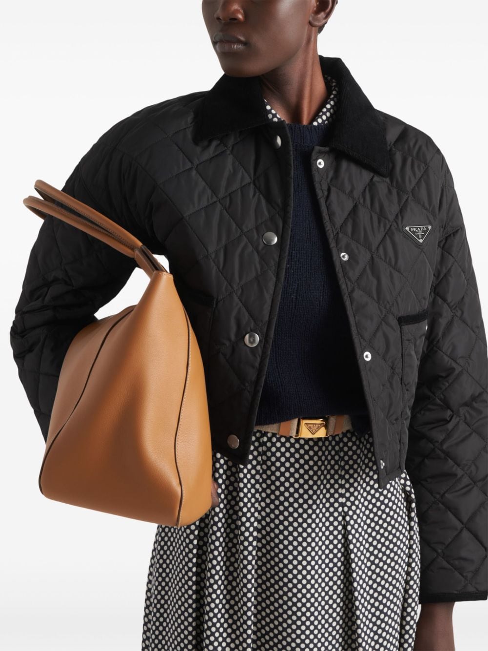 Shop Prada Quilted Re-nylon Jacket In Black