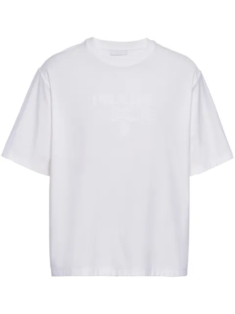 Prada logo-appliqué cotton T-shirt