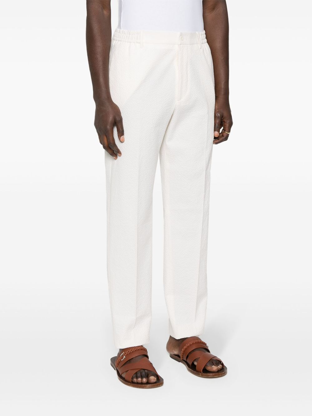 Tagliatore seersucker tapered trousers Men