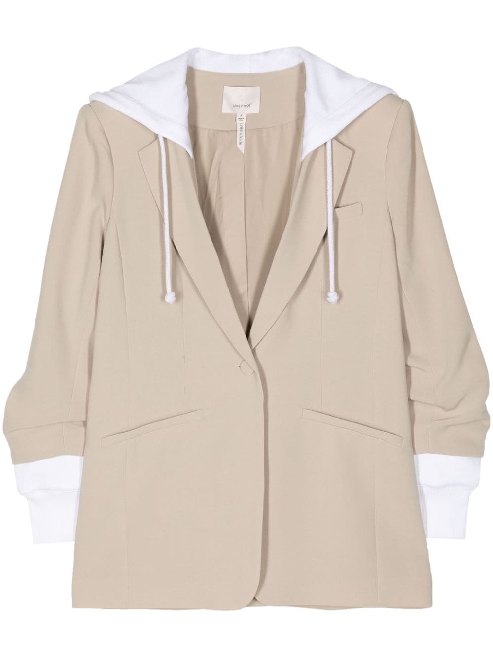 Cinq À Sept Khloe Faux Leather Hooded Jacket In Plaster/white