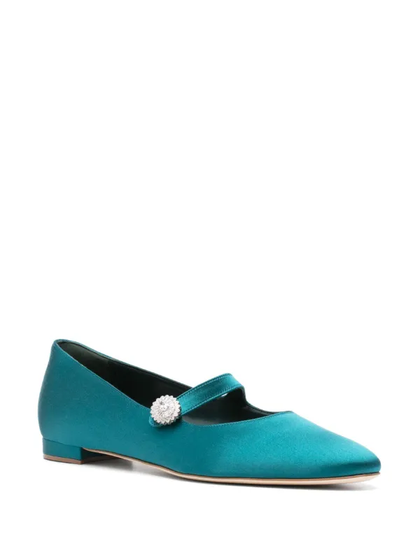 Manolo Blahnik サテン フラットシューズ | ブルー | FARFETCH JP