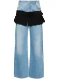 Seen Users Illusion skirt-detail straight-leg jeans - Blue