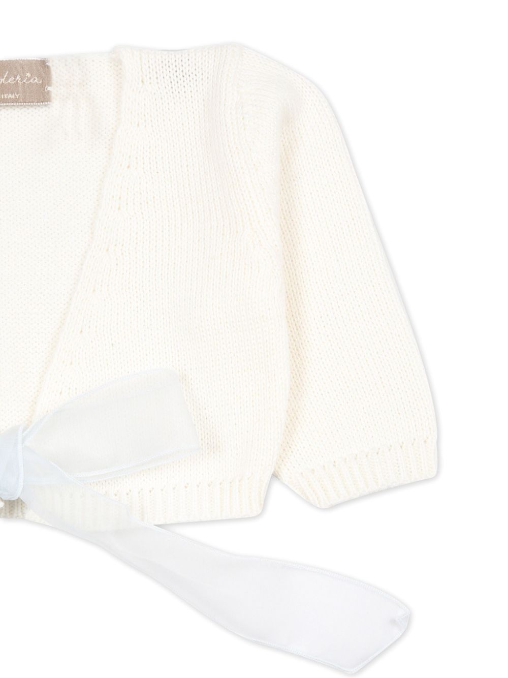Shop La Stupenderia Bow-fastening Cotton Cardigan In White