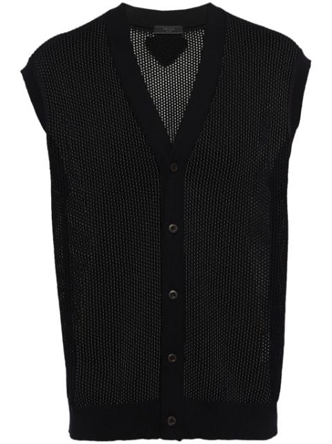 Prada open-knit V-neck cardigan 