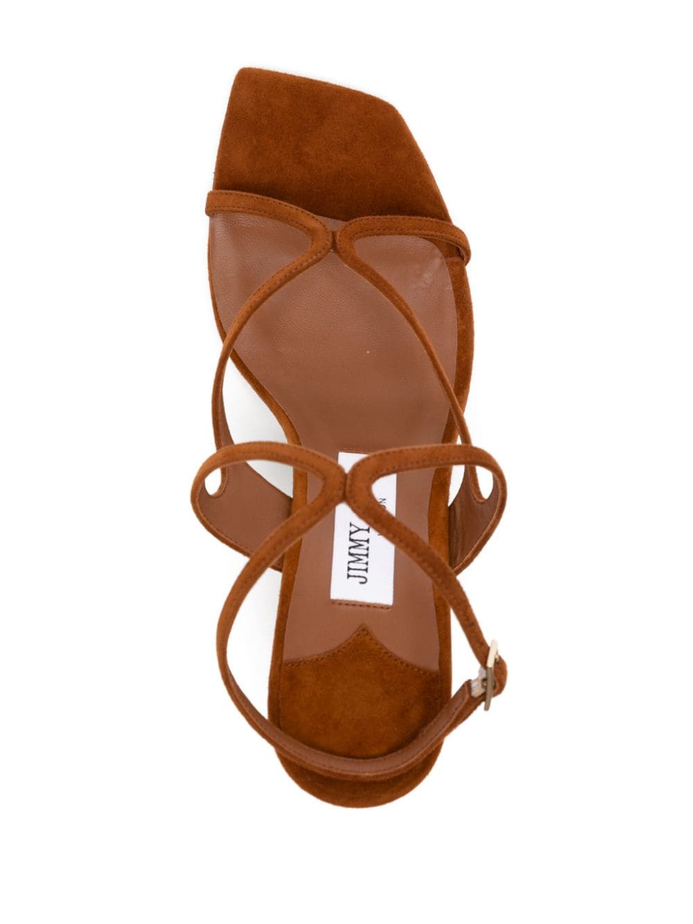 Shop Jimmy Choo Azie 80mm Suede Sandals In Brown