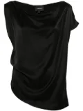 HERSKIND Will silk one-shoulder top - Black