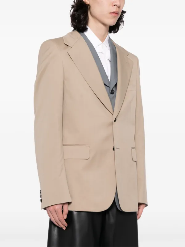 Comme Des Garçons Homme Plus single-breasted Layered Blazer Neutrals  FARFETCH IN