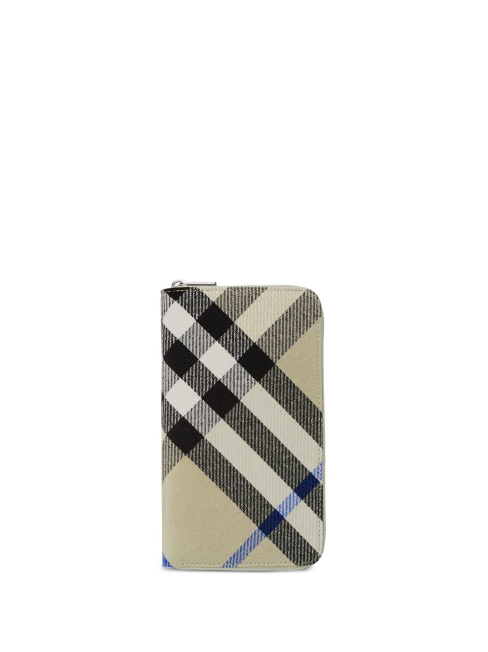 Burberry Large Check Zip Wallet In Neutrals