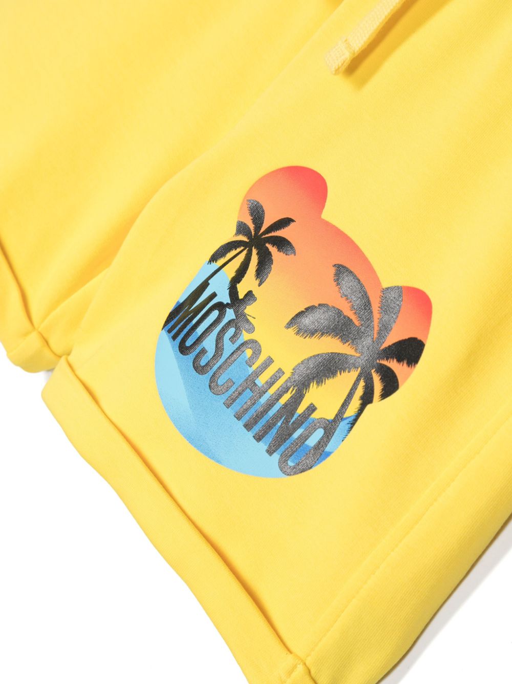 Shop Moschino Beach-print Track Shorts In Yellow