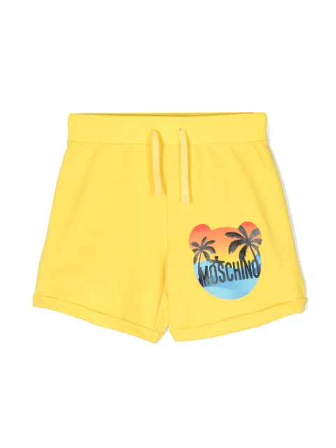 Moschino Kids beach-print track shorts