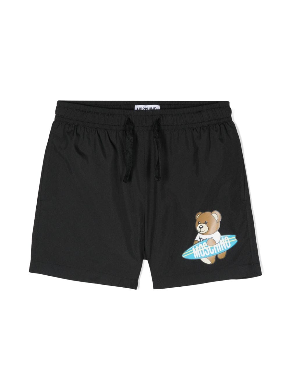 Moschino Kids' Teddy Bear 印花泳裤 In Black