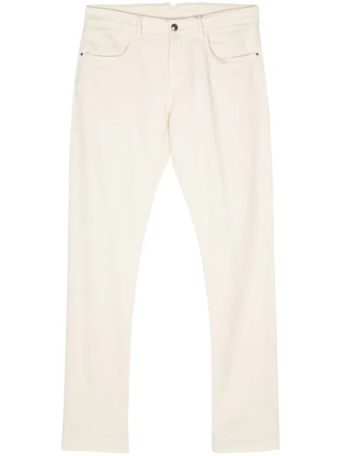 Canali tonal-stitching straight-leg trousers