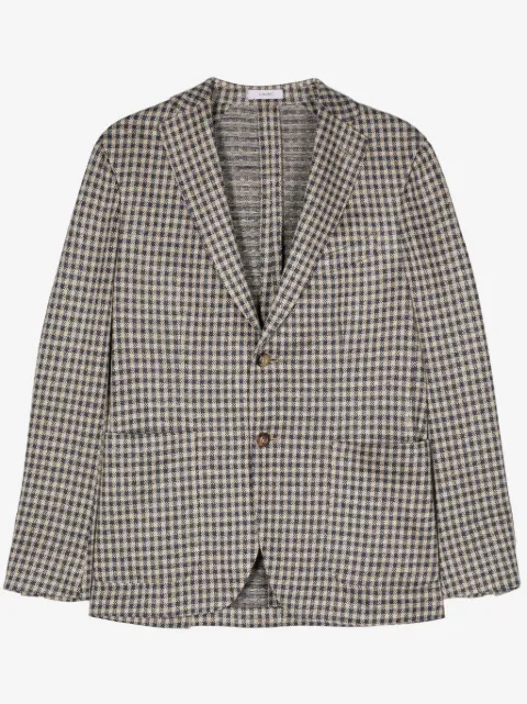 Boglioli houndstooth-pattern linen blazer