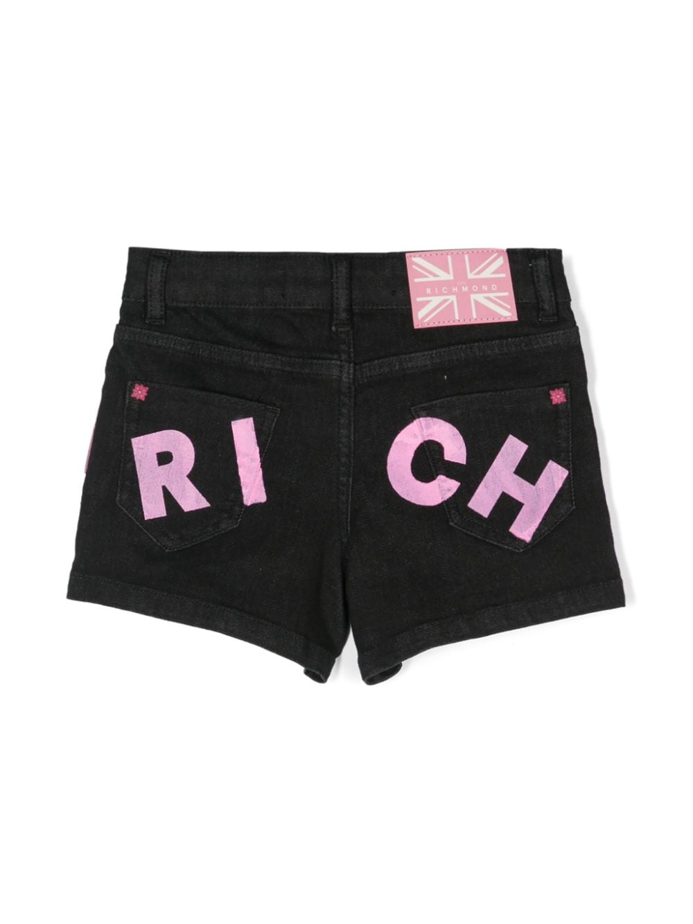 Shop John Richmond Junior Logo-print Shorts In 黑色