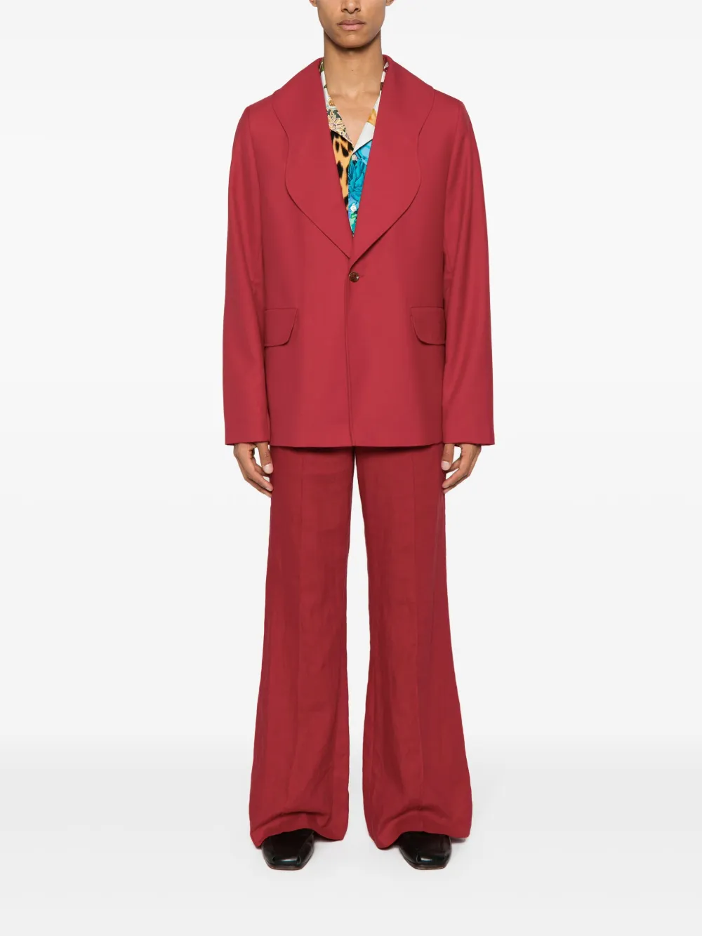 Séfr Peace twill-weave blazer - Rood