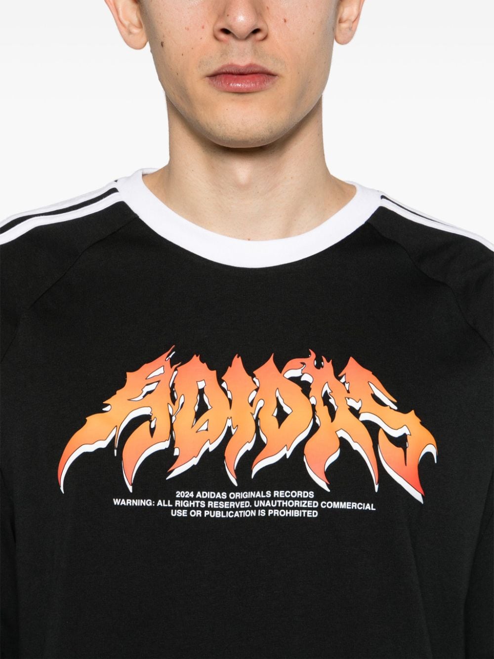adidas T-shirt met drie strepen Zwart