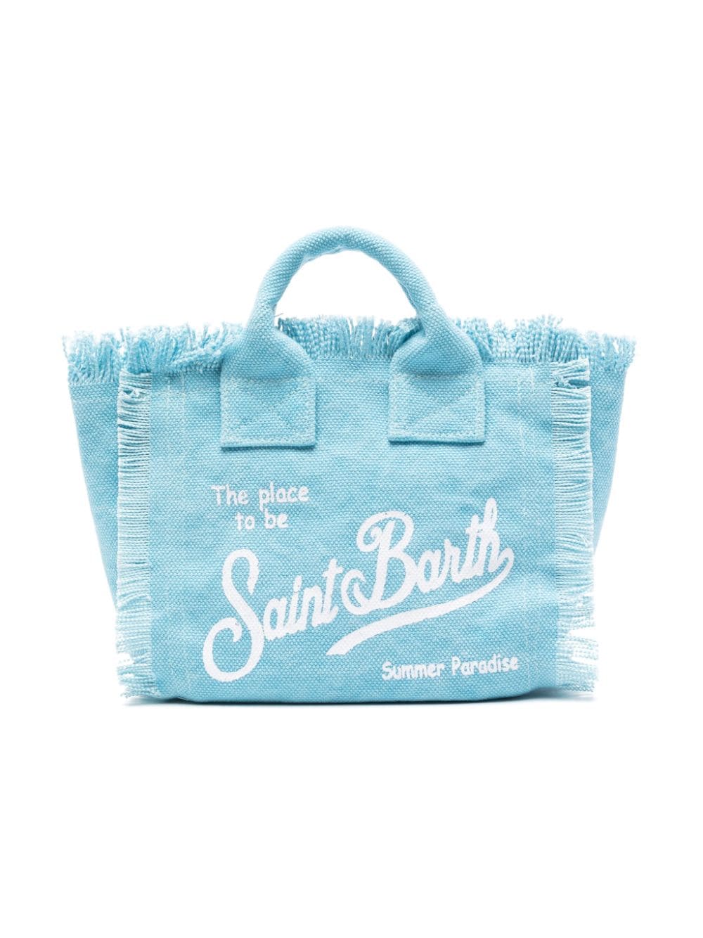 Shop Mc2 Saint Barth Vanity Logo-print Mini Bag In Blue