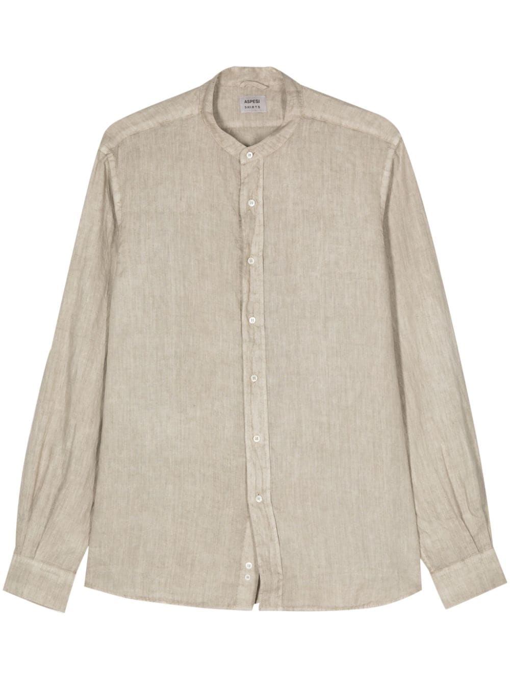 Aspesi Long-sleeve Linen Shirt In Neutrals