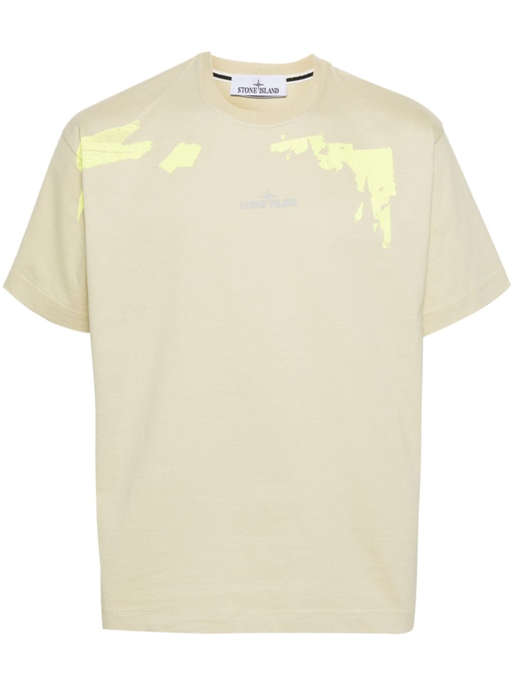 Stone Island Embroidered-logo Jersey T-shirt In 中性色