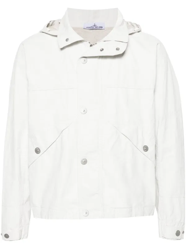 Stone Island フーデッド ジャケット | ホワイト | FARFETCH JP