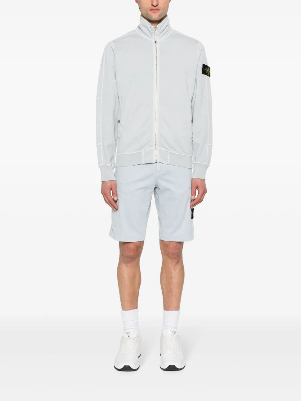 Stone Island Sweater met Compass-logopatch en rits - Blauw