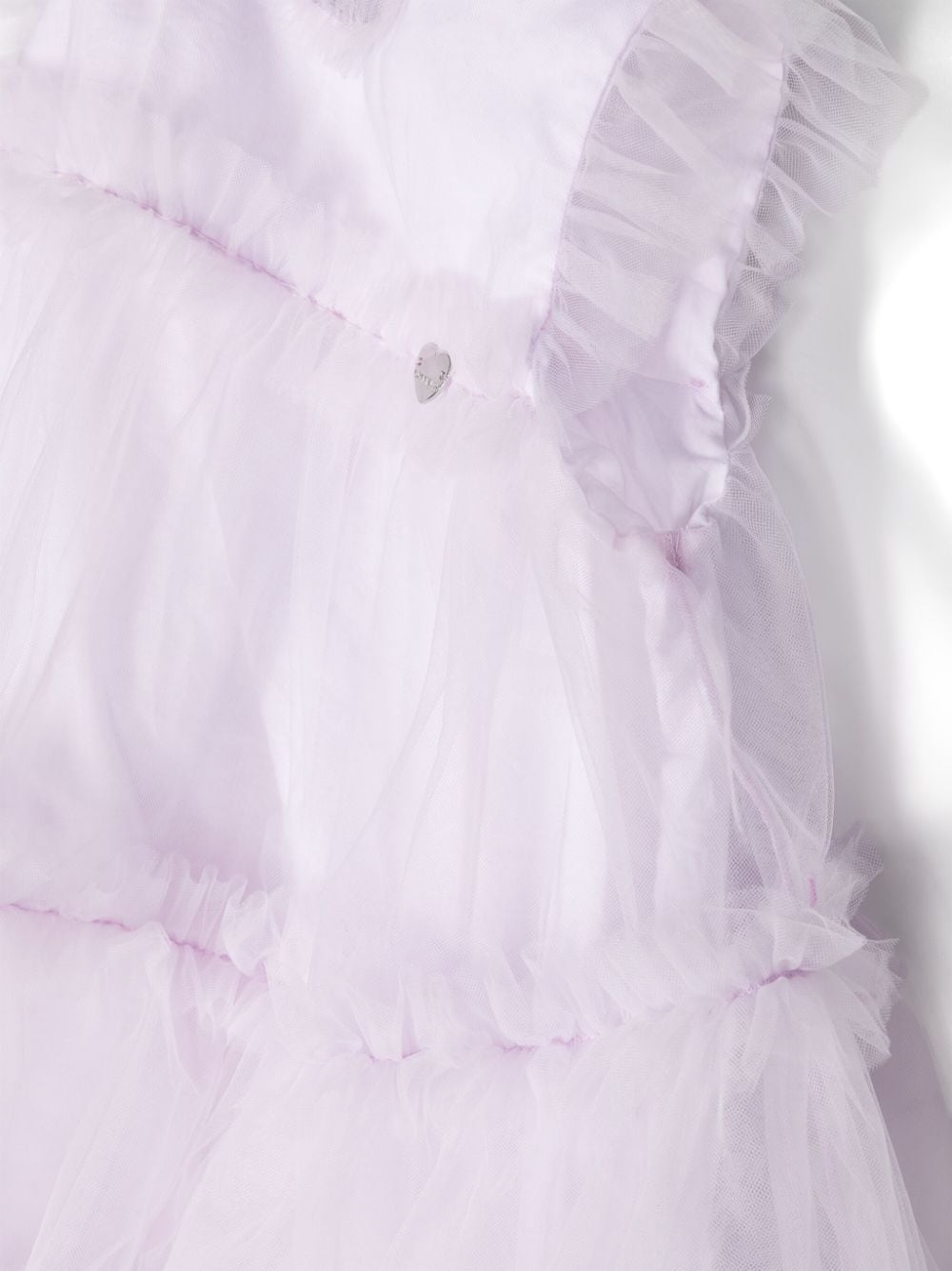 Shop Monnalisa Tiered Tulle Dress In Purple