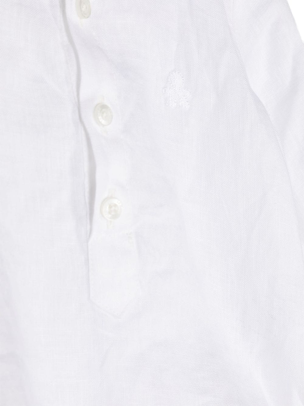 Shop Le Bebé Enfant Logo-embroidered Linen Shirt In White