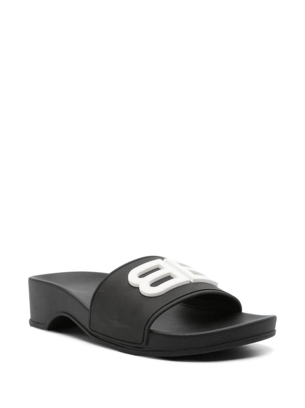 Balenciaga 40 mm slippers met logo-applicatie - Zwart