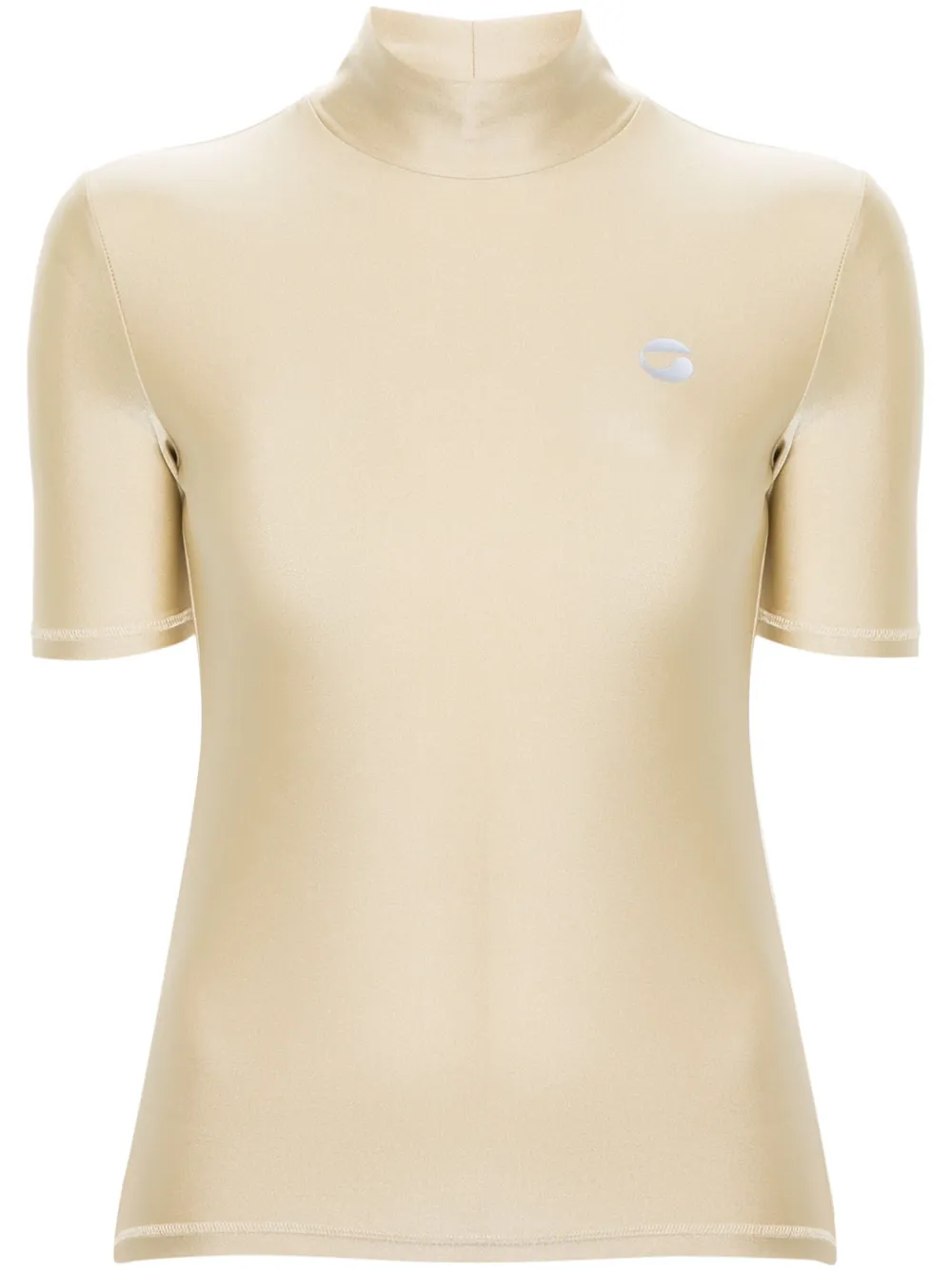 Coperni Logo-print High-neck T-shirt In Neutrals