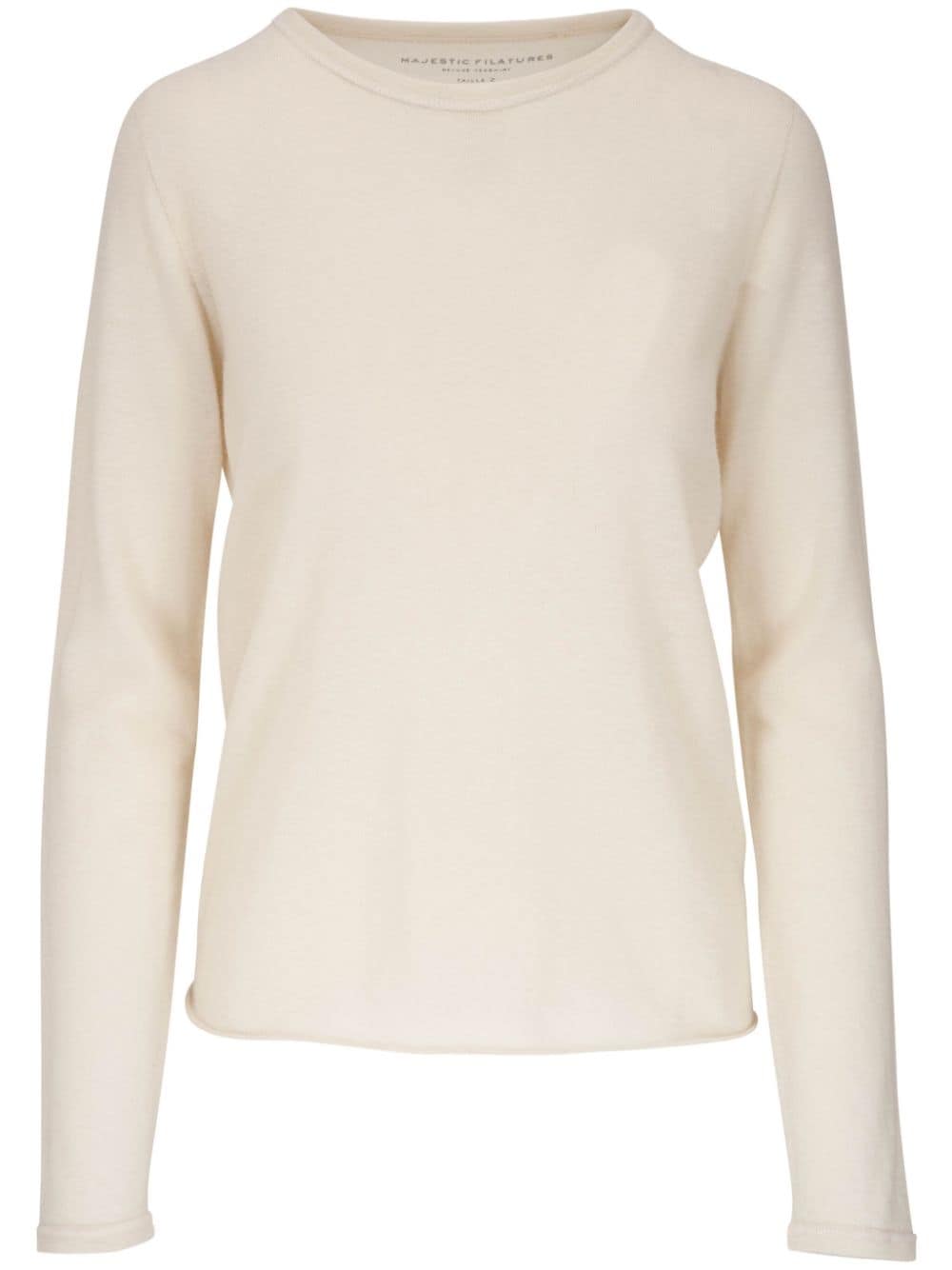 Majestic Ribbed Cashmere Jumper In Neutral