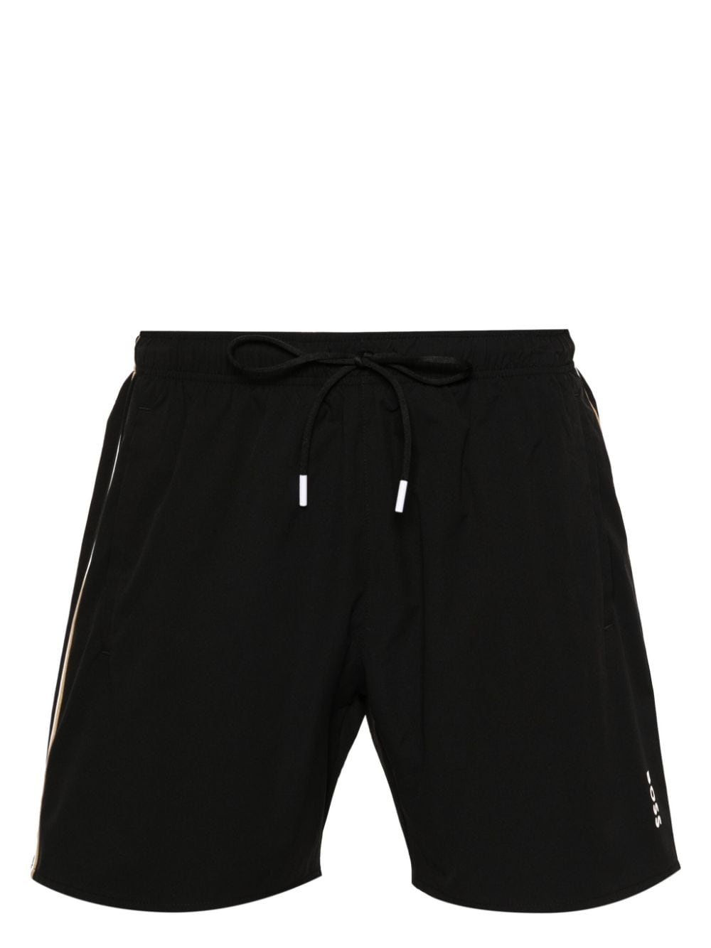 BOSS logo print Swim Shorts Black FARFETCH