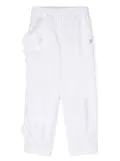 Miss Blumarine floral-appliqué cotton trousers - White
