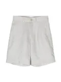 Eleventy Kids logo-patch linen shorts - Neutrals