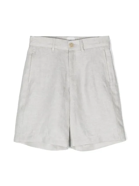 Eleventy Kids logo-patch linen shorts