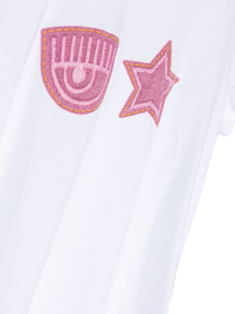 Shop Chiara Ferragni Eye Star Cotton T-shirt In White