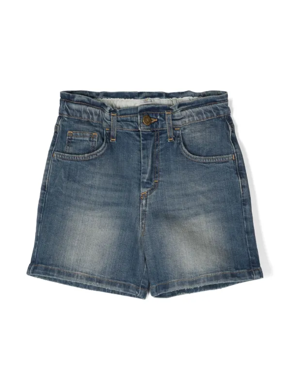 Golden Goose Kids high-rise Denim Shorts Blue FARFETCH