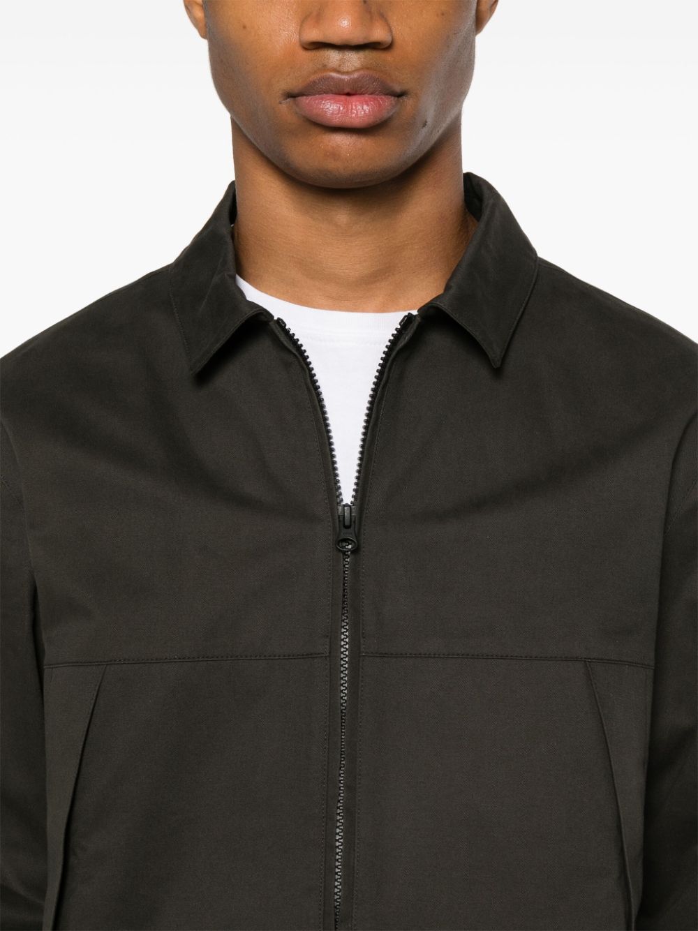 Shop Gr10k Stock Collar Cotton Jacket In Brown