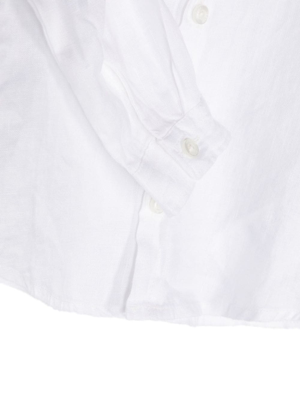 Shop Le Bebé Enfant Button-up Linen Shirt In White