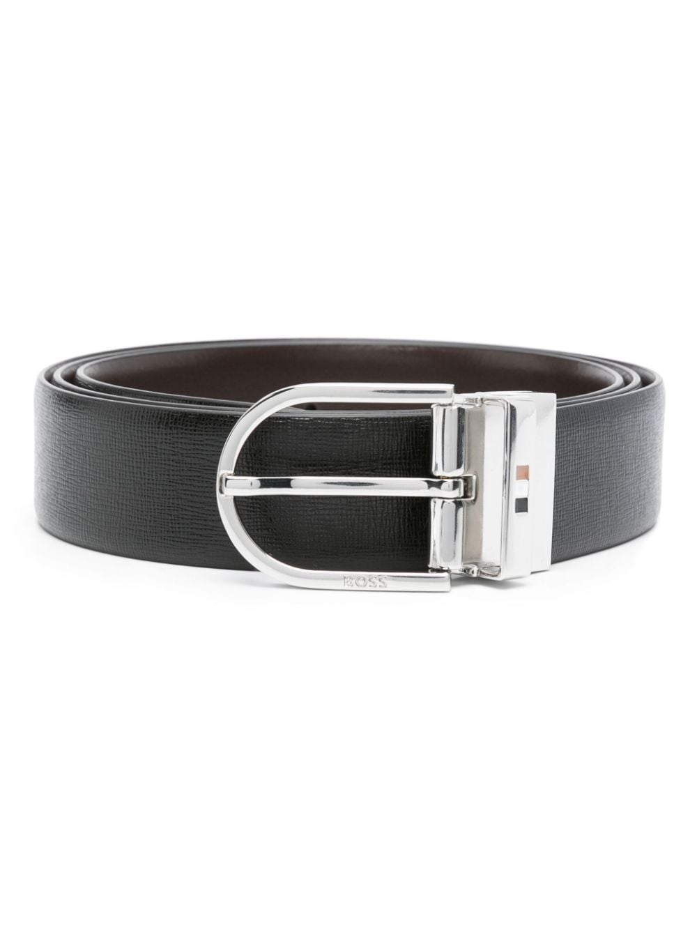Hugo Boss Reversible Leather Belt In Black