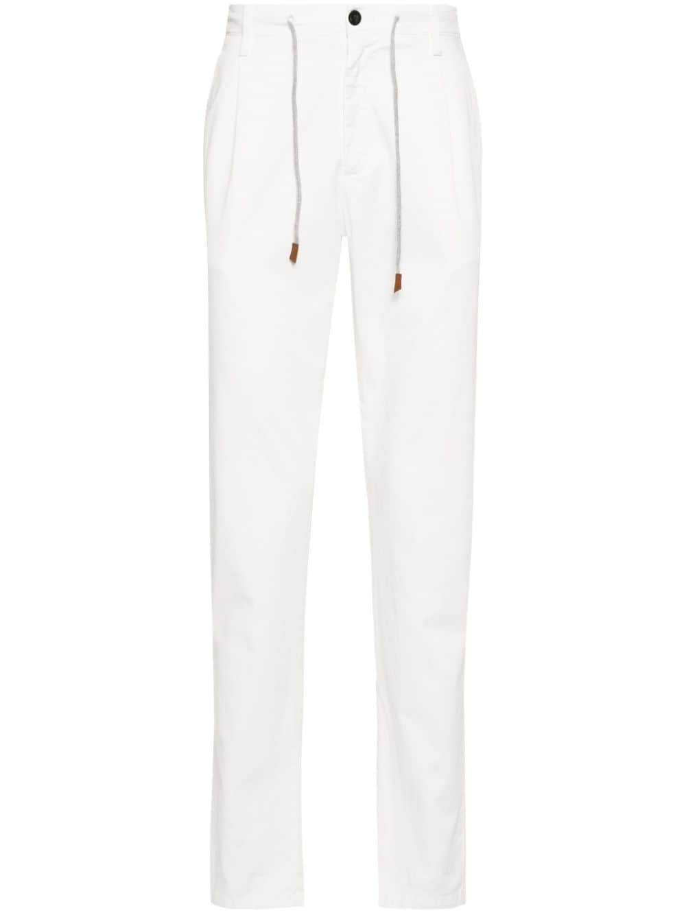 Eleventy gabardine tapered trousers - Bianco