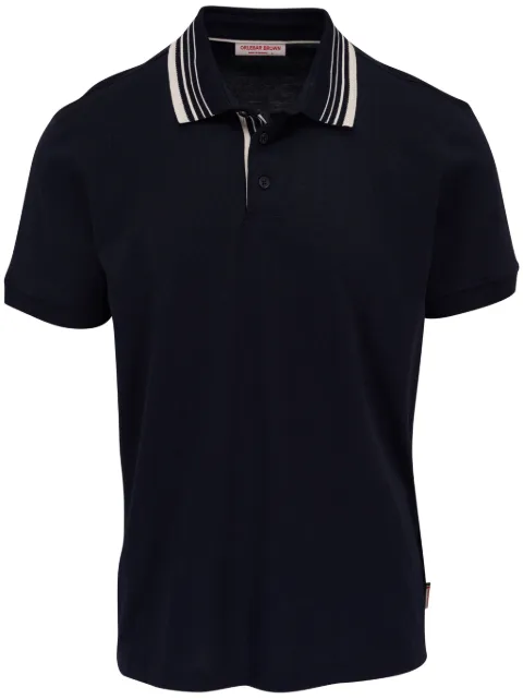 Orlebar Brown striped-collar polo shirt