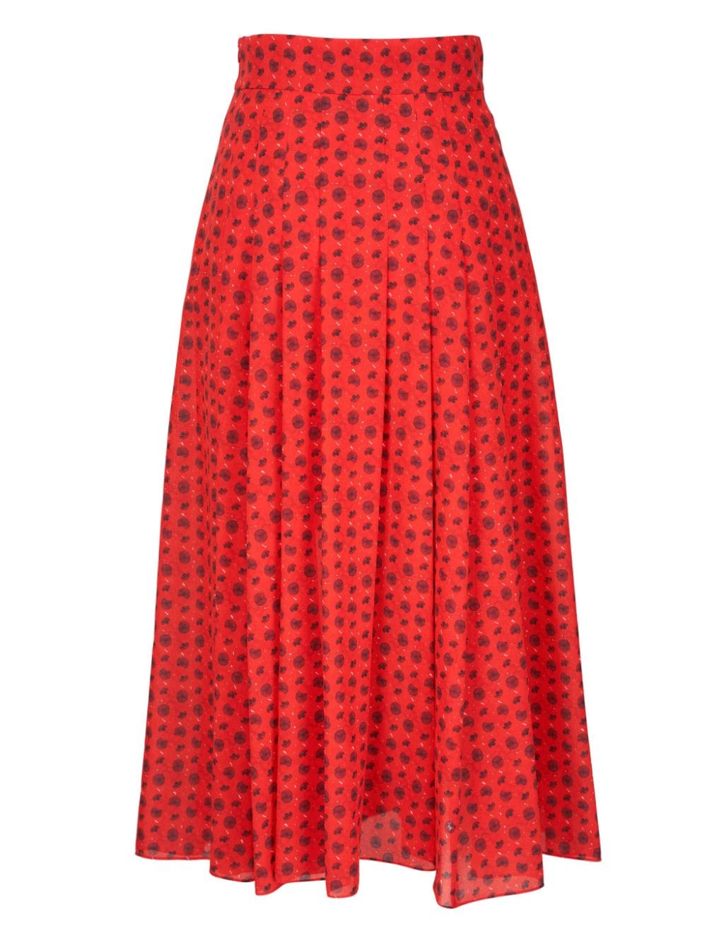 Shop Akris Floral-print A-line Skirt In Rot