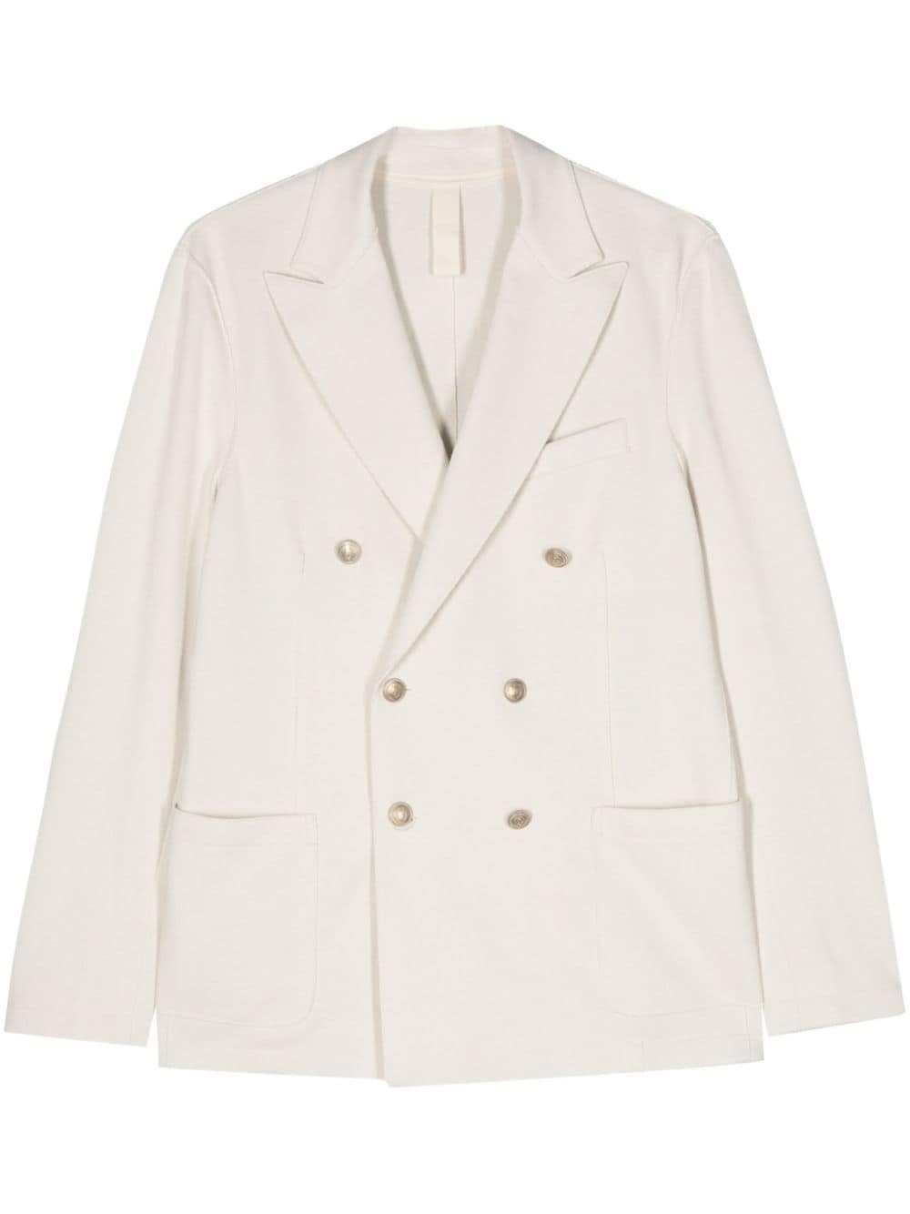 Eleventy Piqué Double-breasted Blazer In Neutrals