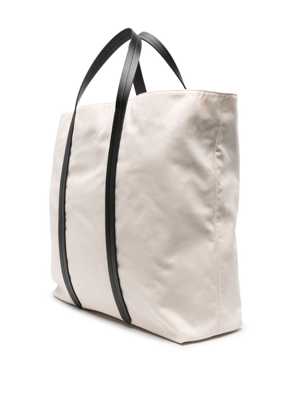 Shop Emporio Armani Logo-plaque Cotton Tote Bag In White
