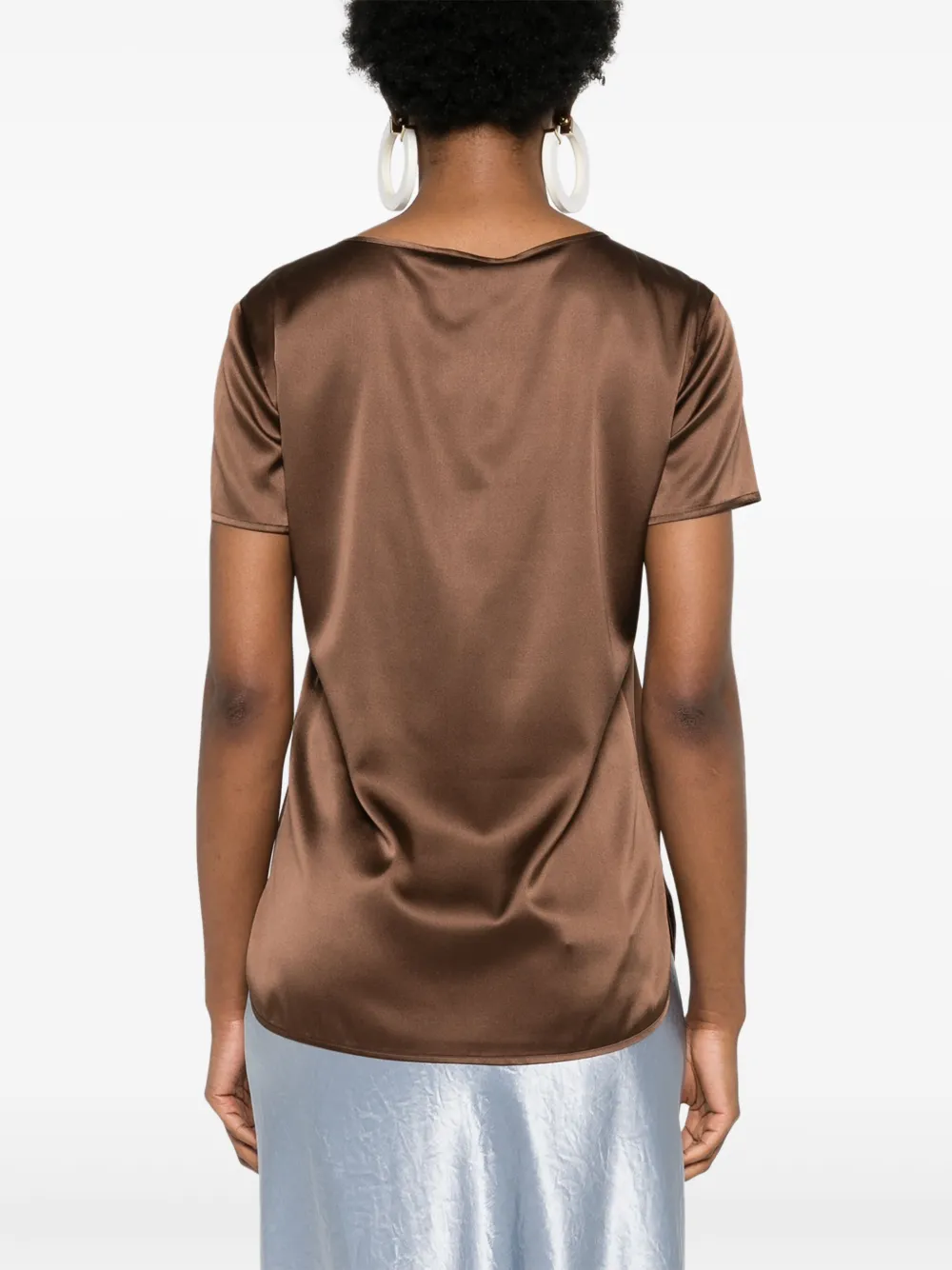 Max Mara Leisure Satijnen T-shirt Bruin