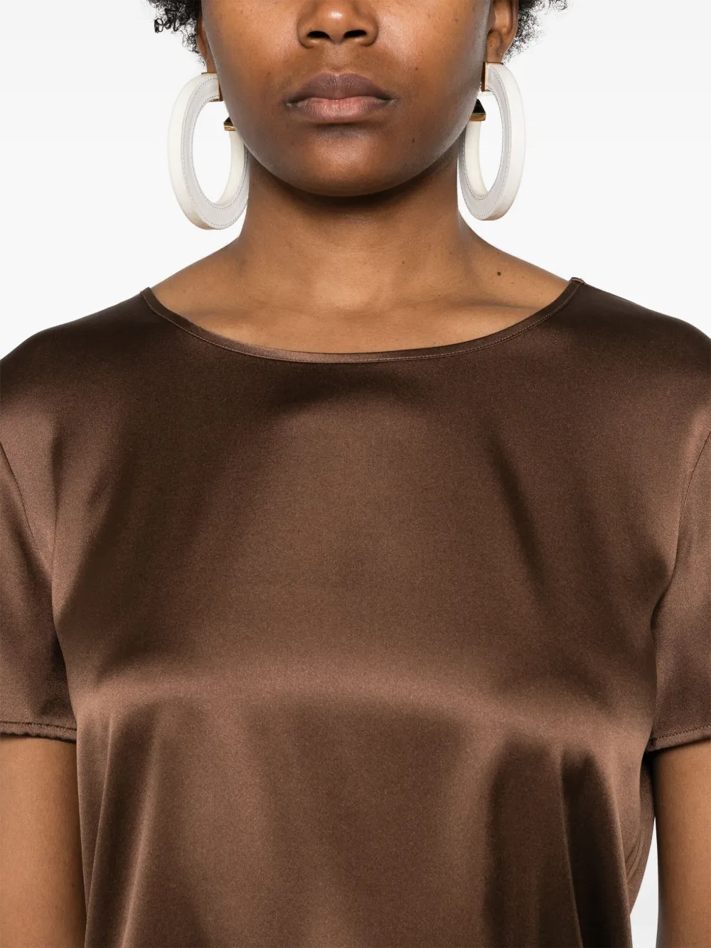 Max Mara Leisure Satijnen T-shirt Bruin