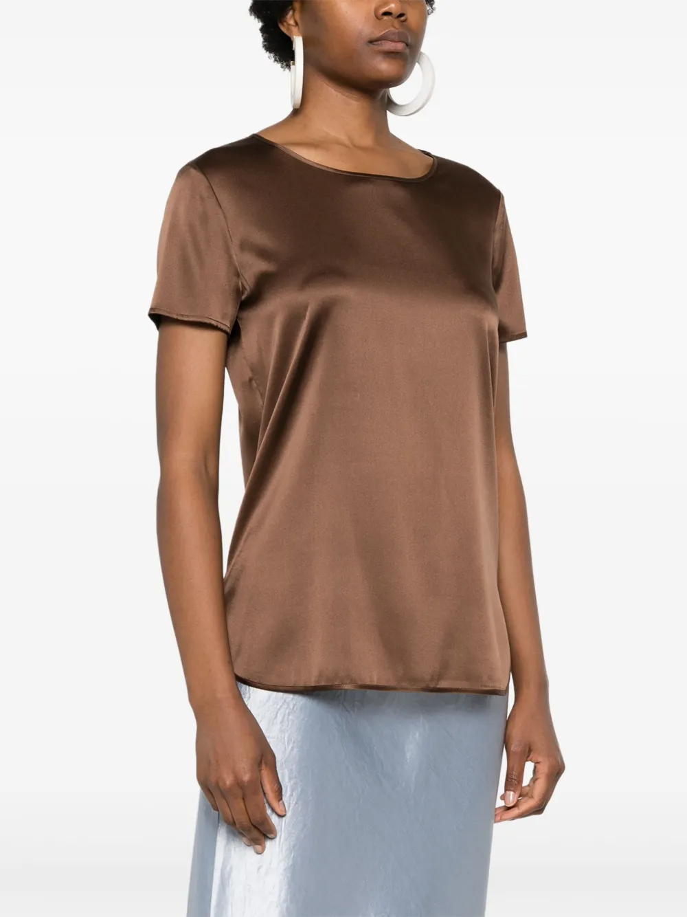 Max Mara Leisure Satijnen T-shirt Bruin