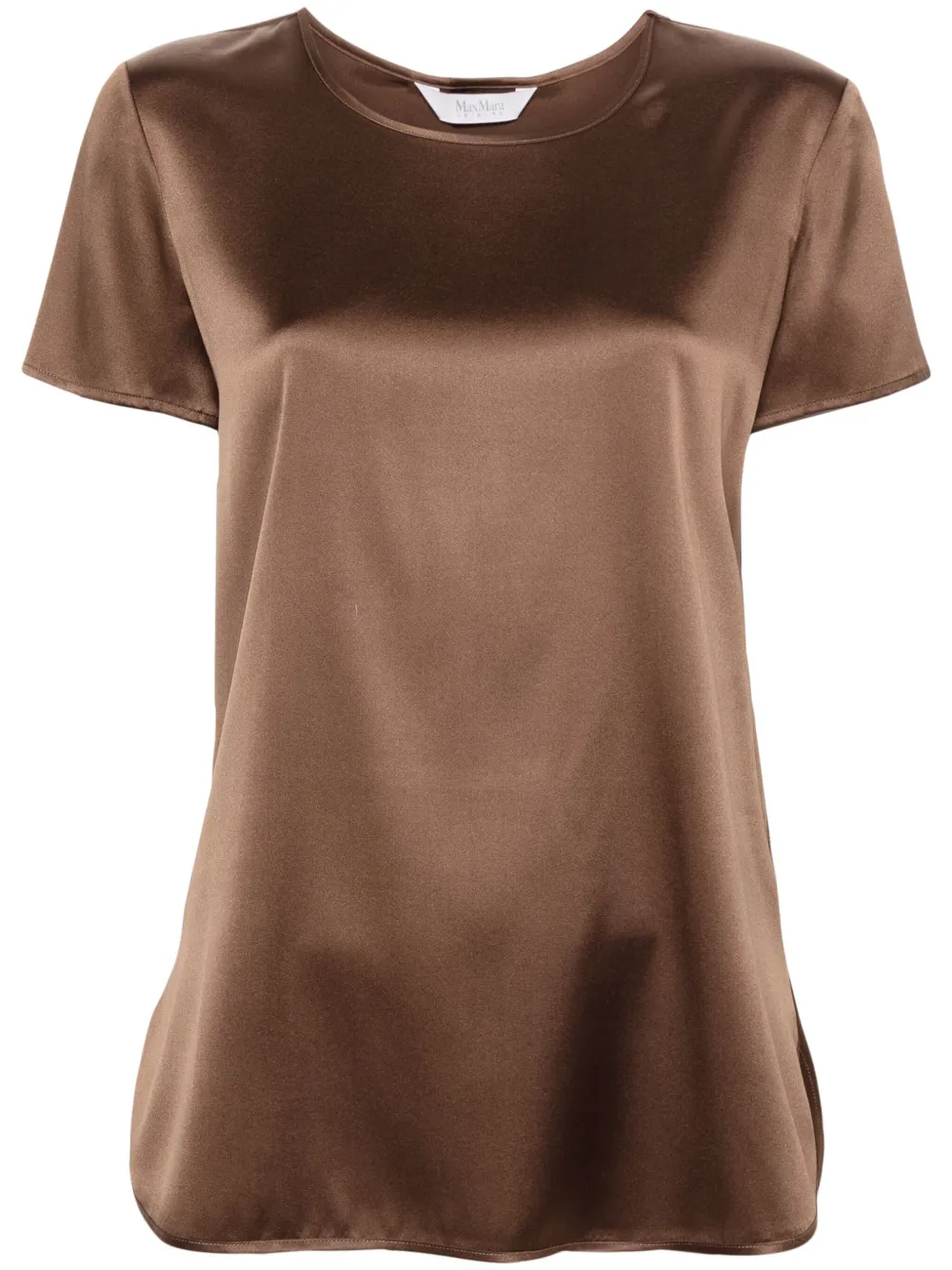 Max Mara Leisure Satijnen T-shirt Bruin